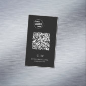 Moderne minimalistische QR-code Monogramnaam Magnetisch Visitekaartje (Voorbeeld)