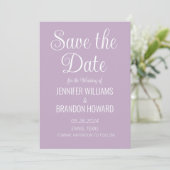 Moderne minimalistische QR-code Paarse lavender We Save The Date (Staand voorkant)