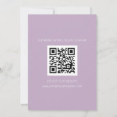 Moderne minimalistische QR-code Paarse lavender We Save The Date (Achterkant)