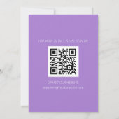 Moderne minimalistische QR-code Paarse lavender We Save The Date (Achterkant)