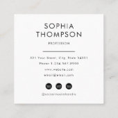 Moderne Minimalistische QR Code Professionele Foto Vierkante Visitekaartje (Achterkant)