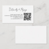 Moderne minimalistische QR-code Rsvp - details Informatiekaartje (Voorkant / Achterkant)
