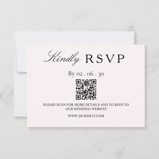 Moderne minimalistische QR-code RSVP-kaart RSVP Kaartje (Voorkant)