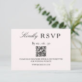Moderne minimalistische QR-code RSVP-kaart RSVP Kaartje (Staand voorkant)