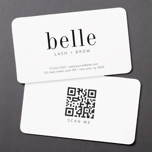 Moderne minimalistische QR-code Scan me Lash and B Visitekaartje