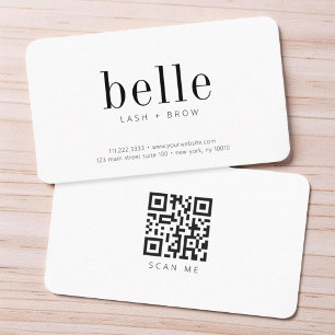 Moderne Minimalistische QR-code Scan Me Wimper en  Visitekaartje