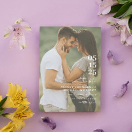 Moderne minimalistische QR Code Script bruiloft Save The Date