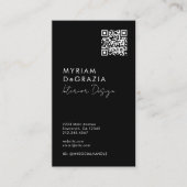 Moderne minimalistische QR Code Script Business Lo Visitekaartje (Voorkant)