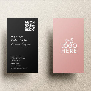 Moderne minimalistische QR Code Script Business Lo Visitekaartje
