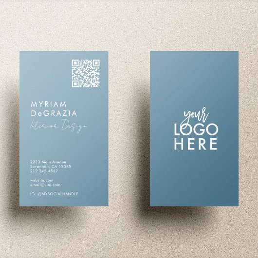 Moderne minimalistische QR Code Script Business Lo Visitekaartje