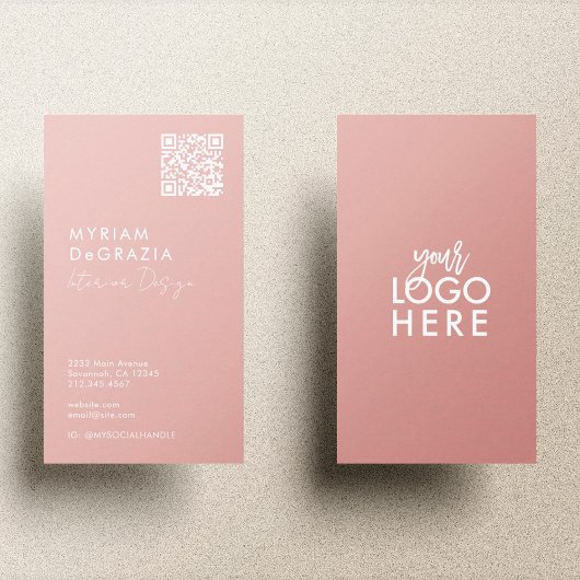Moderne minimalistische QR Code Script Business Lo Visitekaartje