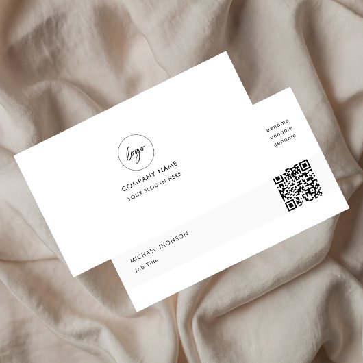 Moderne minimalistische QR-code sociale media Logo Visitekaartje