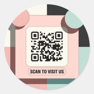 Moderne minimalistische QR Code Sticker voor bedri