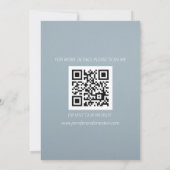 Moderne minimalistische QR-code Stusty Blue Weddin Save The Date (Achterkant)