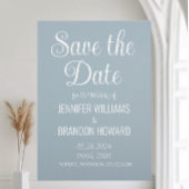 Moderne minimalistische QR-code Stusty Blue Weddin Save The Date