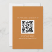 Moderne minimalistische QR-code Terracotta Weduwen Save The Date (Achterkant)