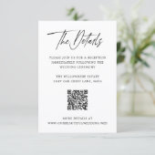 Moderne Minimalistische QR Code Trouwdag Informatiekaartje (Staand voorkant)