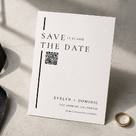 Moderne Minimalistische QR Code Trouwwebsite Save The Date