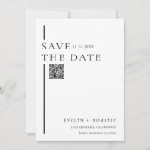 Moderne Minimalistische QR Code Trouwwebsite Save The Date (Voorkant)