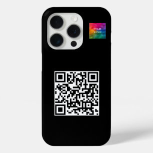 Moderne minimalistische QR-code Upload Logo Sjablo iPhone 15 Pro Case