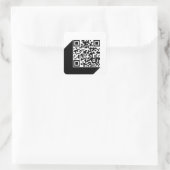 Moderne minimalistische QR-code vierkante Sticker (Tas)