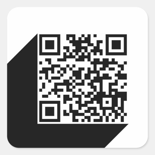 Moderne minimalistische QR-code vierkante Sticker (Voorkant)