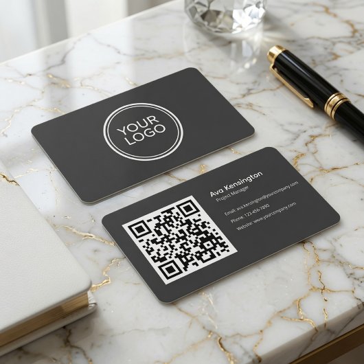 Moderne Minimalistische QR-Code Visitekaart Visitekaartje