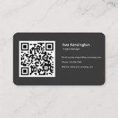 Moderne Minimalistische QR-Code Visitekaart Visitekaartje (Achterkant)