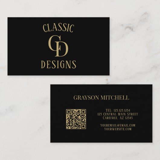 Moderne minimalistische QR-code Visitekaartje (Voorkant / Achterkant)