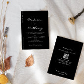 Moderne minimalistische QR-code voor huwelijksmono Kaart