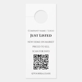 Moderne Minimalistische QR-code voor recent te koo Deurhanger