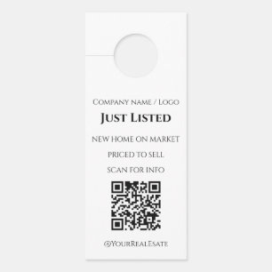 Moderne Minimalistische QR-code voor recent te koo Deurhanger