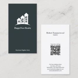 Moderne minimalistische QR-code voor verticaal onr Visitekaartje