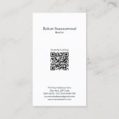 Moderne minimalistische QR-code voor verticaal onr Visitekaartje (Achterkant)