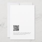 Moderne minimalistische QR Code Weddenschap Kaart (Achterkant)