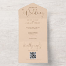 Moderne minimalistische QR-code zachte perzik brui