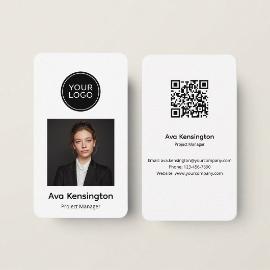 Moderne Minimalistische QR-code Zakelijke Kaart Cu Visitekaartje