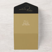 Moderne minimalistische QR-code zwart en goud brui All In One Uitnodiging (Buitenkant)