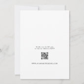 Moderne Minimalistische QR-code Zwarte Trouwdag Kaart (Achterkant)