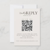 Moderne minimalistische QR-codekalligrafie RSVP-ka RSVP Kaartje (Voorkant)