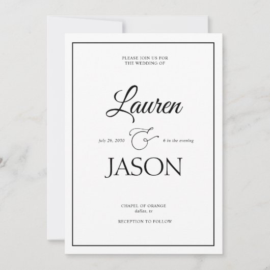 Moderne minimalistische QR-codenamen kalligrafie z Kaart (Voorkant)