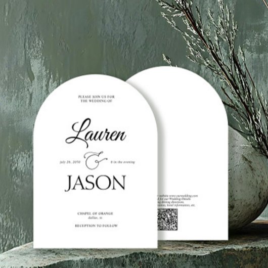 Moderne minimalistische QR-codenamen kalligrafie z Kaart