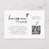 Moderne minimalistische QR Wishing Well Honeymoon Informatiekaartje (Voorkant)