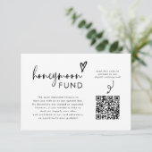 Moderne minimalistische QR Wishing Well Honeymoon Informatiekaartje (Staand voorkant)