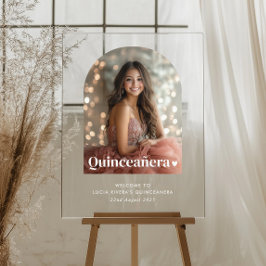 Moderne minimalistische Quinceañera boogfoto Acryl Bord