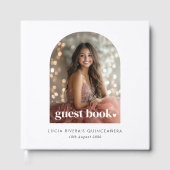 Moderne minimalistische Quinceañera boogfoto Gastenboek (Voorkant)