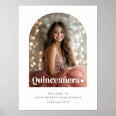 Moderne minimalistische Quinceañera boogfoto Poster (Voorkant)