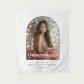 Moderne minimalistische Quinceañera boogfoto Wandkleed (Voorkant)