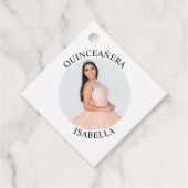 Moderne minimalistische Quinceañera foto Bedankjes Labels (Voorkant)