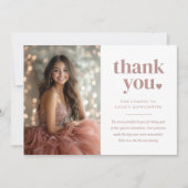 Moderne minimalistische Quinceañera foto Bedankkaart (Voorkant)